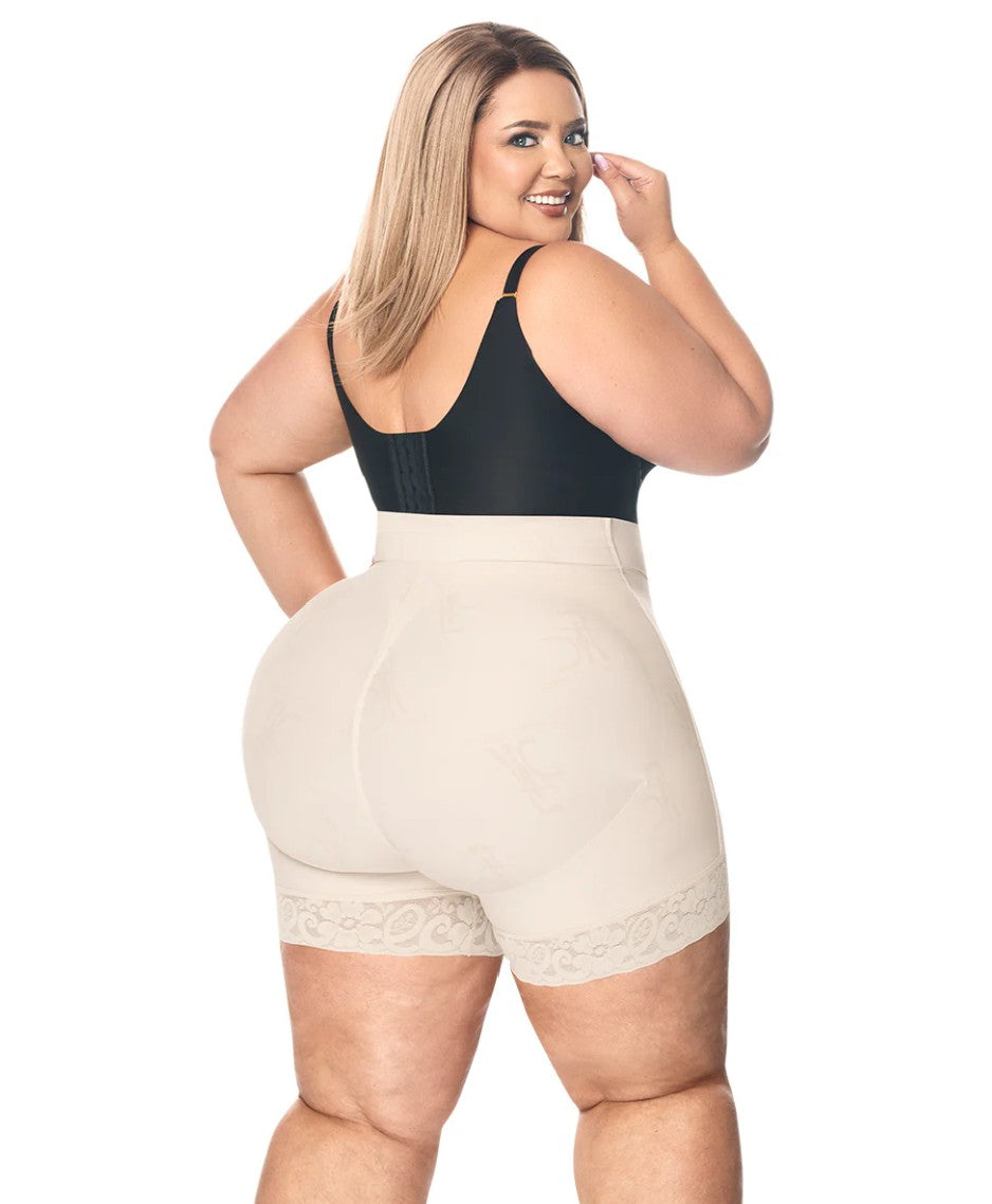 Short invisible media pierna, gluteo invisible refuerzo powernet beige (Ref. C-142)