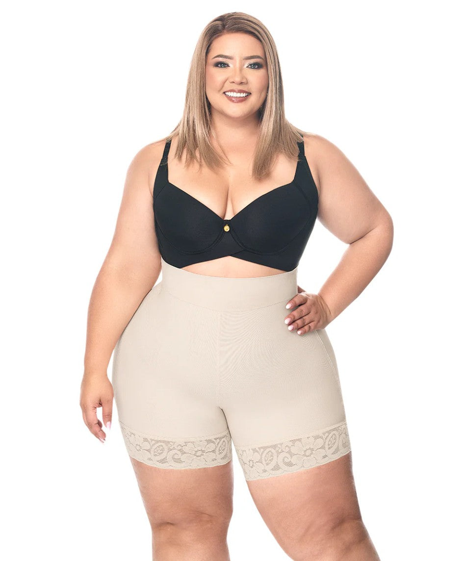 Short invisible media pierna, gluteo invisible refuerzo powernet beige (Ref. C-142)