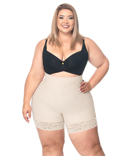 Short invisible media pierna, gluteo invisible refuerzo powernet beige (Ref. C-142)