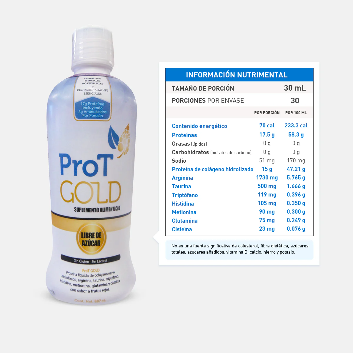 ProTGOLD Proteína Líquida de Colágeno Nano Hidrolizado 887 ml